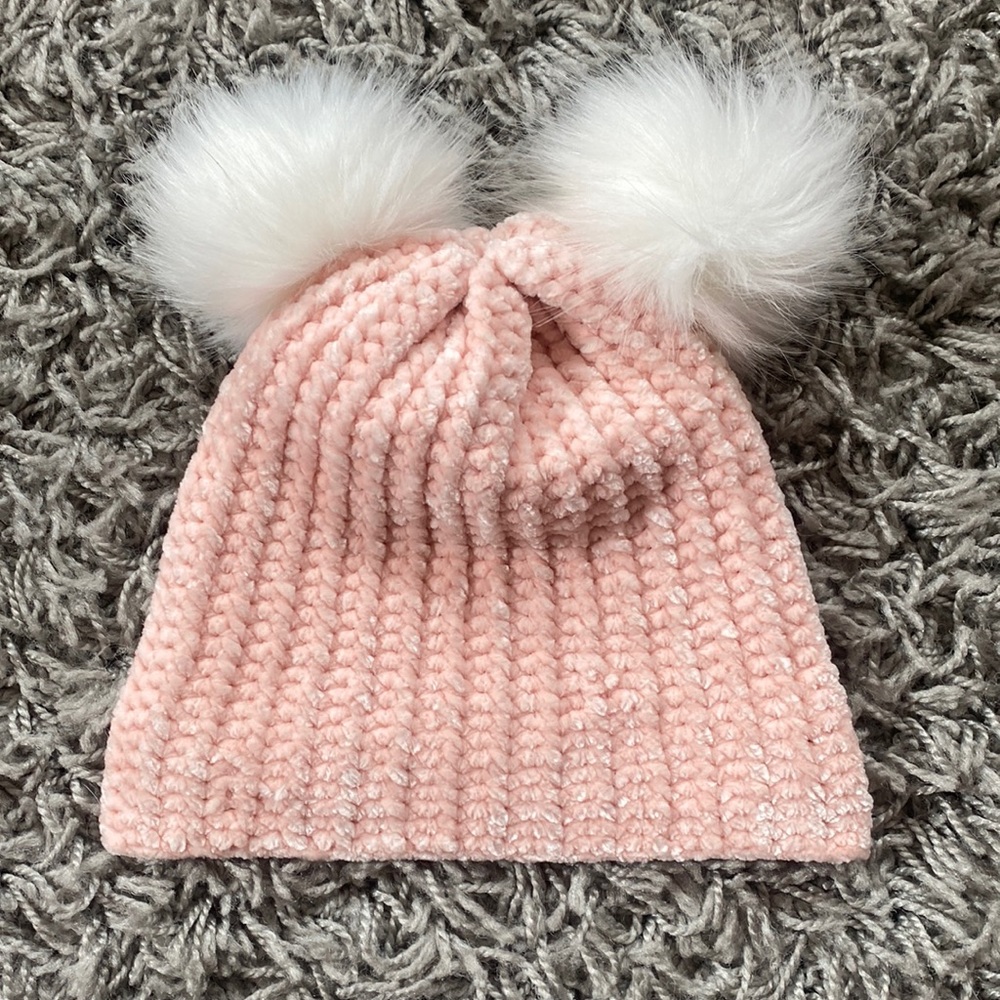 Light Pink Pom Beanie